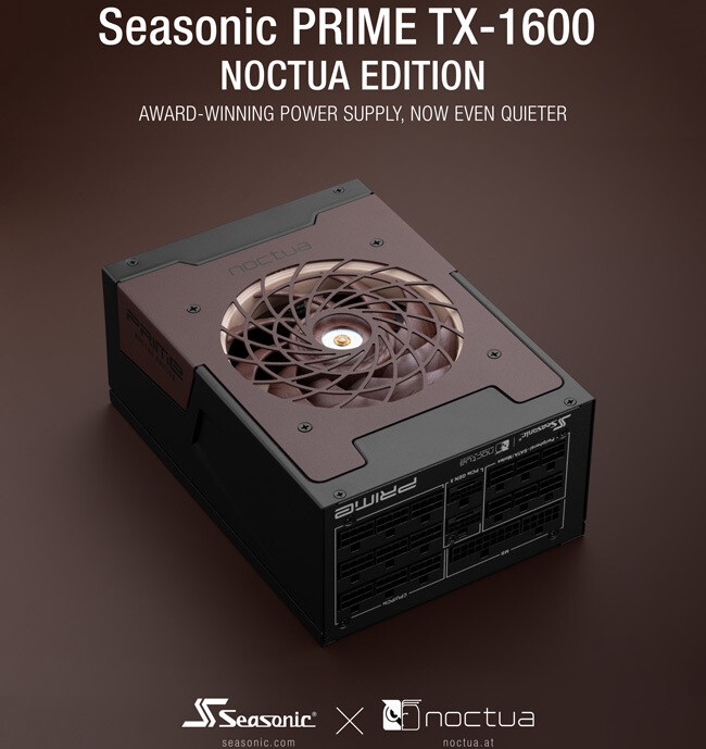 Вийшов блок живлення Seasonic Prime TX-1600 Noctua Edition з рекомендованою ціною €499