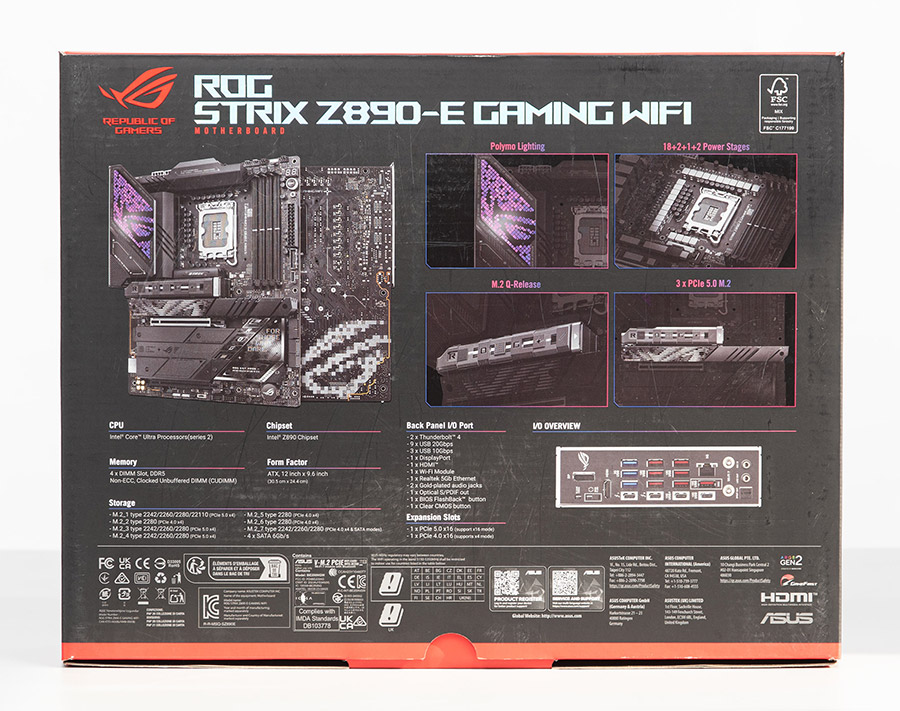 Обзор и тестирование материнской платы ASUS ROG Strix Z890-E Gaming WiFi для платформы Intel LGA 1851