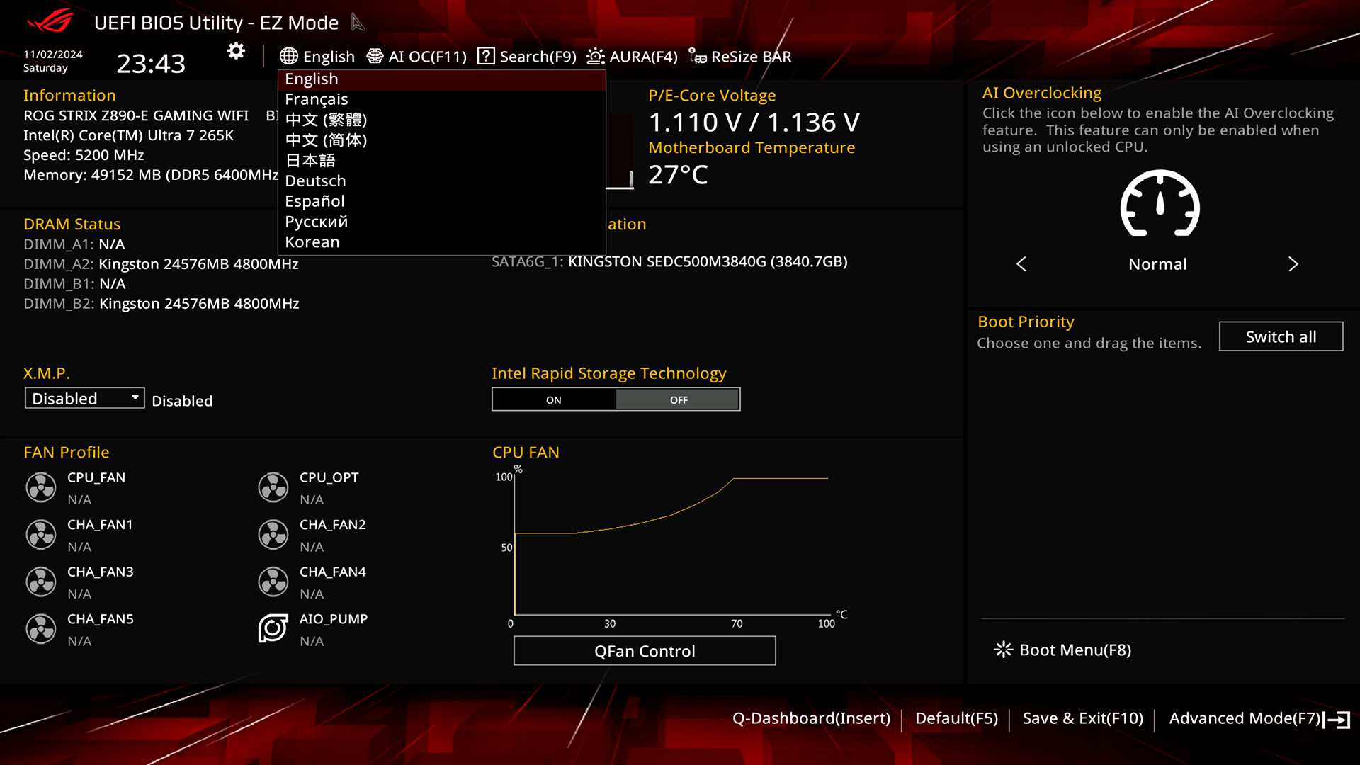 Обзор и тестирование материнской платы ASUS ROG Strix Z890-E Gaming WiFi для платформы Intel LGA 1851