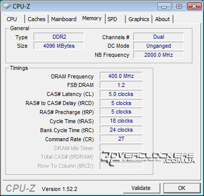 DDR2-800 с задержками 5-5-5-18, Unganged