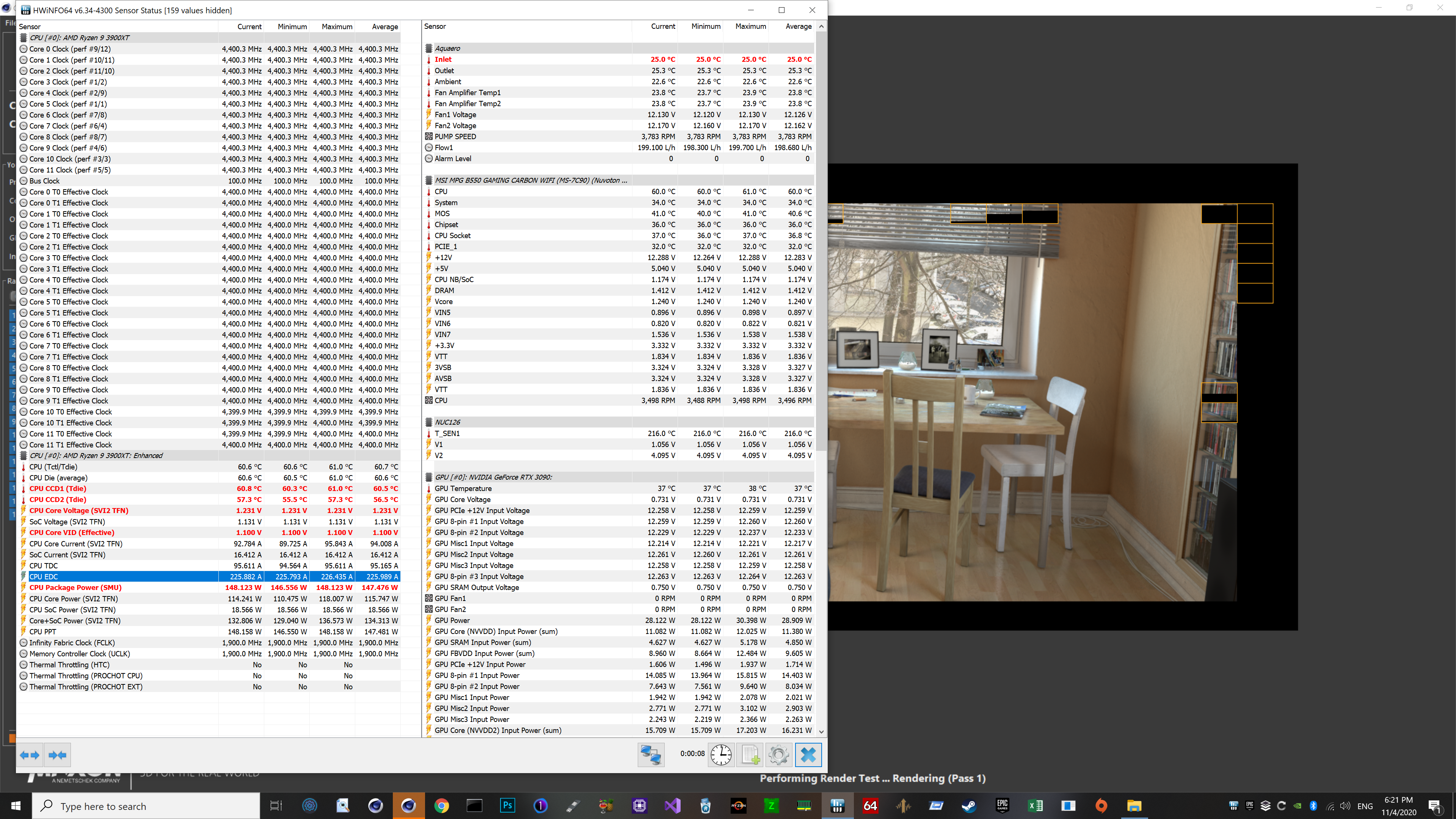 AMD Ryzen 9 5900X на плате MSI MPG B550 Gaming Carbon WIFI