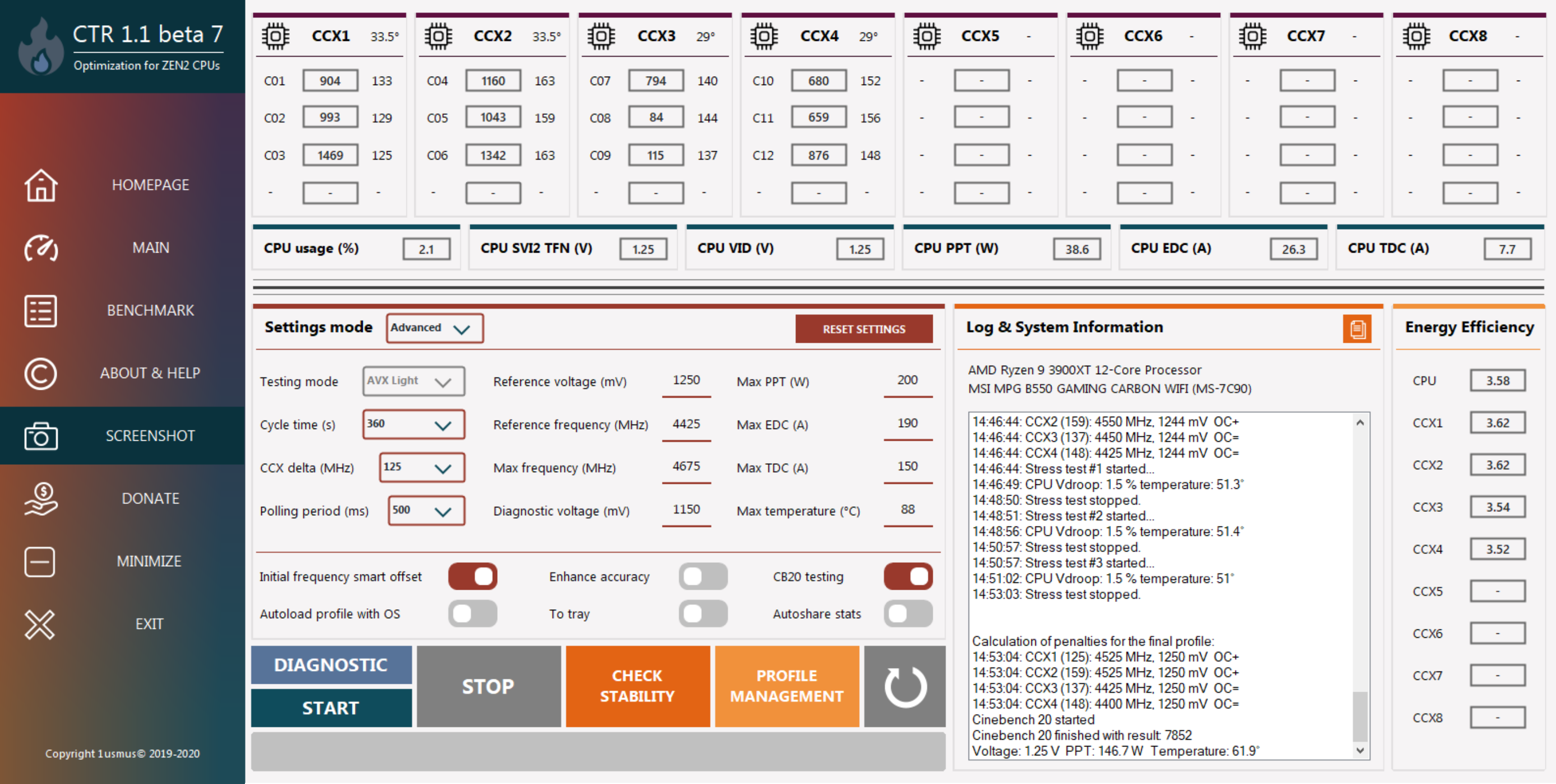 AMD Ryzen 9 5900X на плате MSI MPG B550 Gaming Carbon WIFI