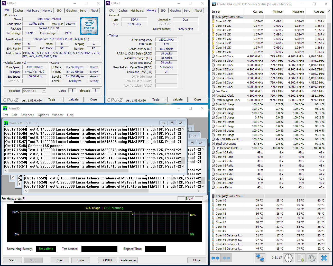 Оптимальная температура процессора i7 9700f