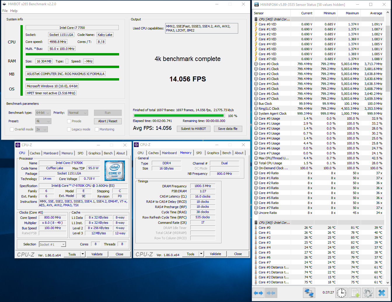 Оптимальная температура процессора i7 9700f