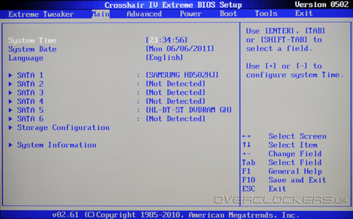 BIOS Setup ASUS Crosshair IV Extreme