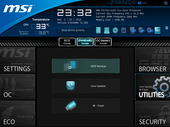 UEFI Setup MSI 970A-G45