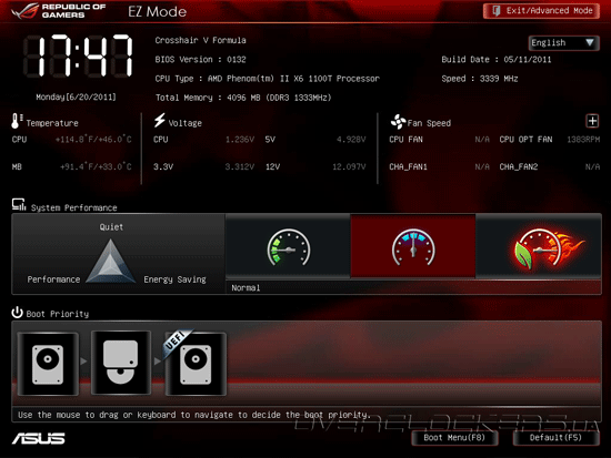 UEFI Setup ASUS Crosshair V Formula