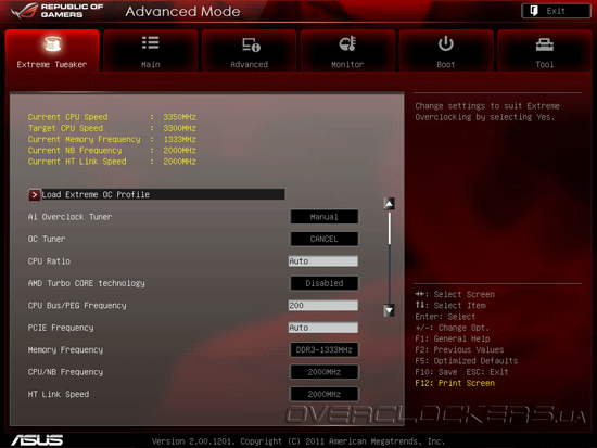 UEFI Setup ASUS Crosshair V Formula