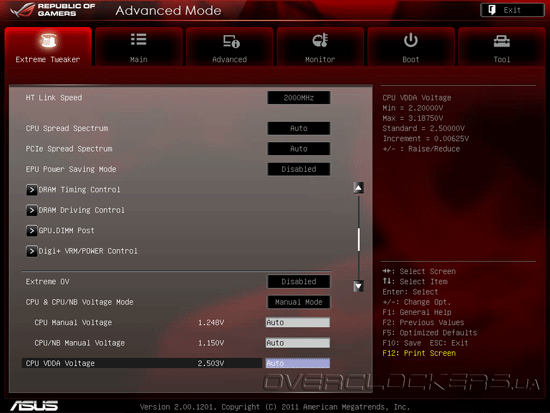 UEFI Setup ASUS Crosshair V Formula