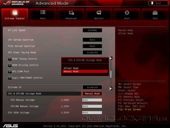 UEFI Setup ASUS Crosshair V Formula