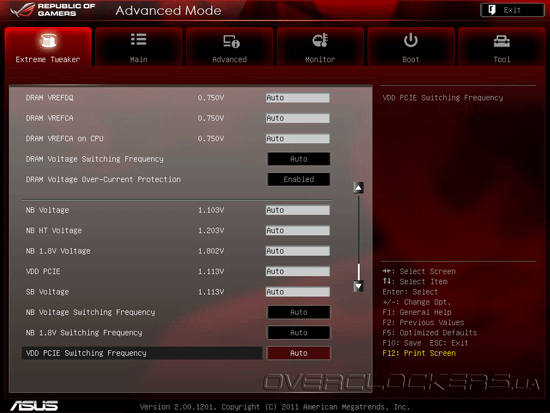 UEFI Setup ASUS Crosshair V Formula