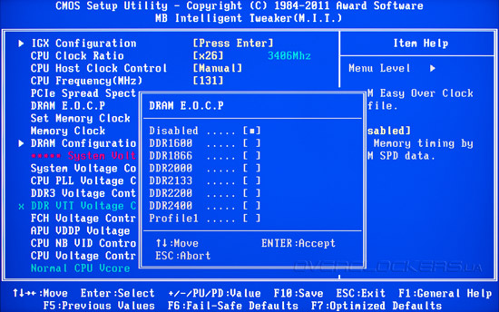 BIOS Setup Gigabyte GA-A75-UD4H