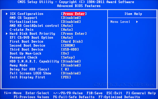 BIOS Setup Gigabyte GA-A75-UD4H