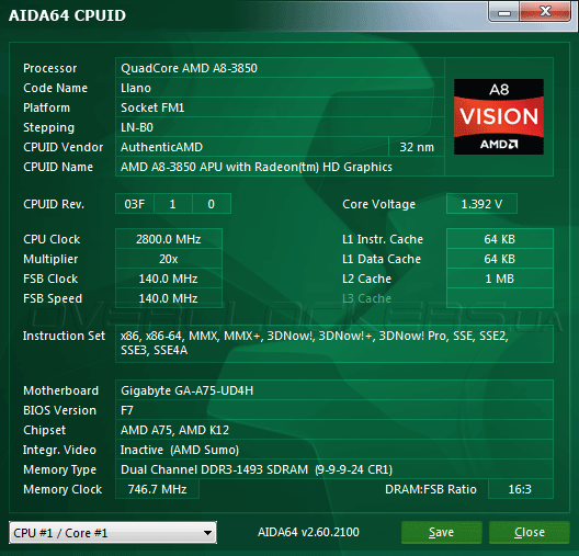 Разгон Gigabyte GA-A75-UD4H