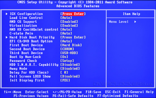 BIOS Setup Gigabyte GA-A75N-USB3