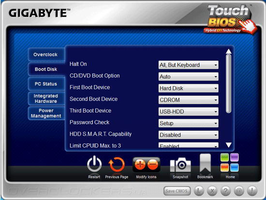 Gigabyte Touch BIOS