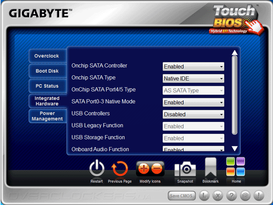 Gigabyte Touch BIOS