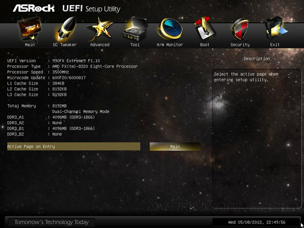 UEFI Setup ASRock 990FX Extreme9