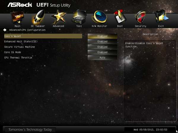 UEFI Setup ASRock 990FX Extreme9