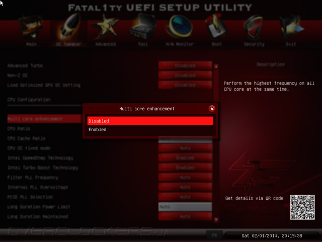 UEFI Setup ASRock Fatal1ty B85 Killer