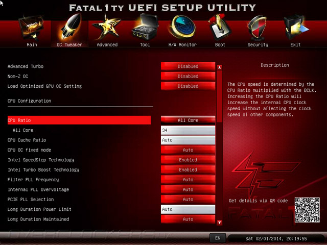 UEFI Setup ASRock Fatal1ty B85 Killer