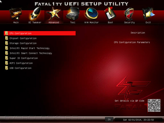 UEFI Setup ASRock Fatal1ty B85 Killer