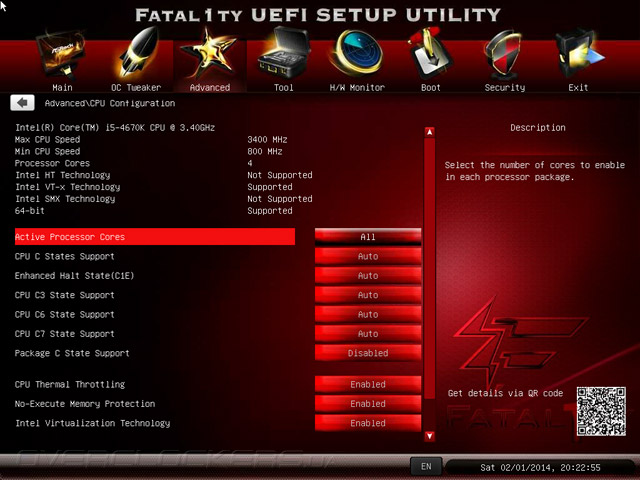 UEFI Setup ASRock Fatal1ty B85 Killer