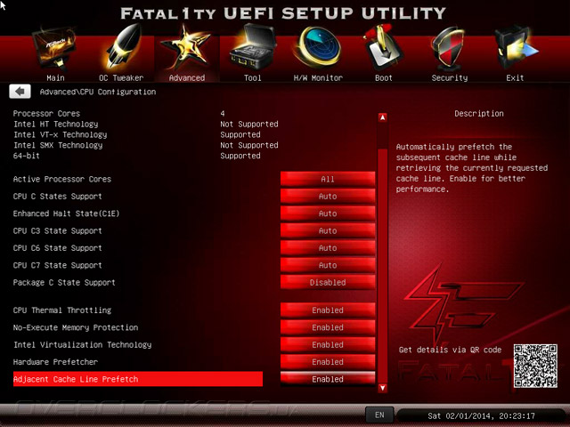 UEFI Setup ASRock Fatal1ty B85 Killer