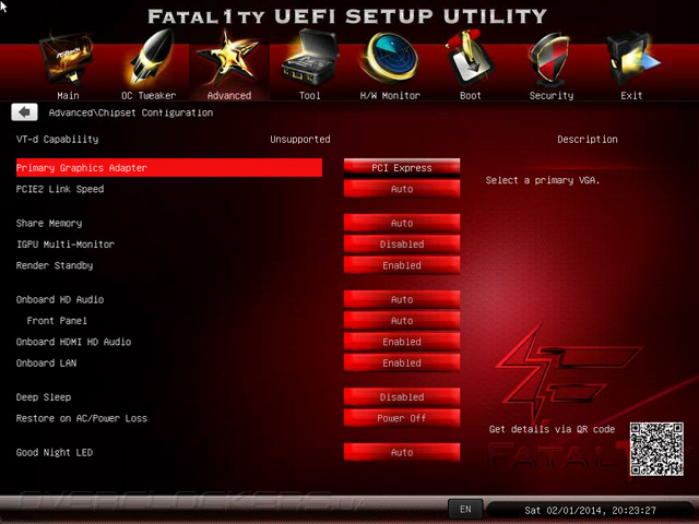 UEFI Setup ASRock Fatal1ty B85 Killer