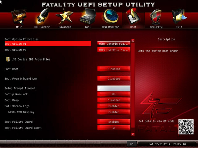 UEFI Setup ASRock Fatal1ty B85 Killer