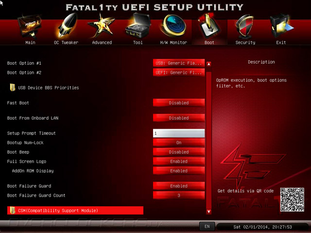 UEFI Setup ASRock Fatal1ty B85 Killer