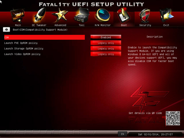 UEFI Setup ASRock Fatal1ty B85 Killer