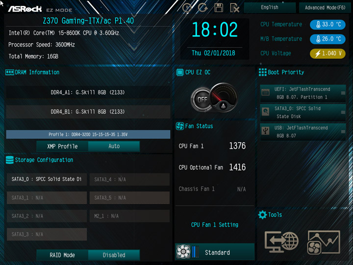 ASRock Fatal1ty Z370 Gaming-ITX/ac