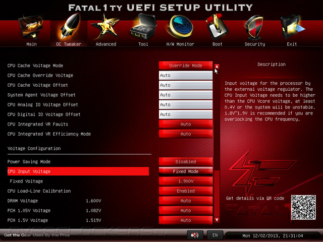 UEFI Setup ASRock Fatal1ty Z87 Killer