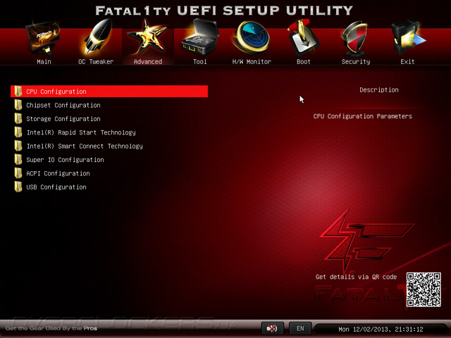 UEFI Setup ASRock Fatal1ty Z87 Killer