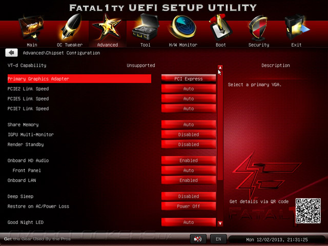 UEFI Setup ASRock Fatal1ty Z87 Killer