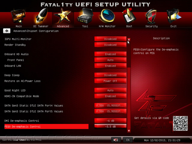 UEFI Setup ASRock Fatal1ty Z87 Killer