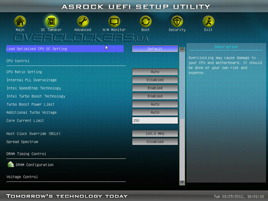 UEFI Setup ASRock P67 Extreme4