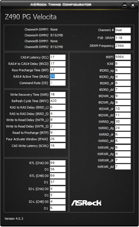 ASRock Z490 PG Velocita