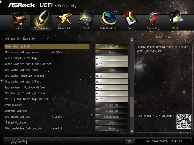 UEFI Setup ASRock Z87 OC Formula