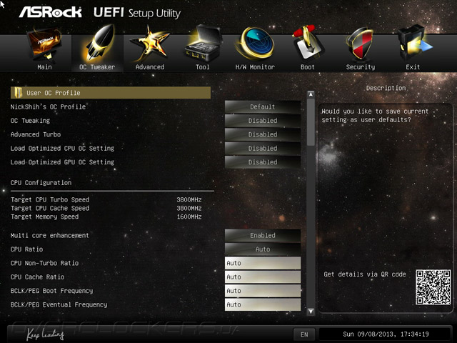 UEFI Setup ASRock Z87 OC Formula