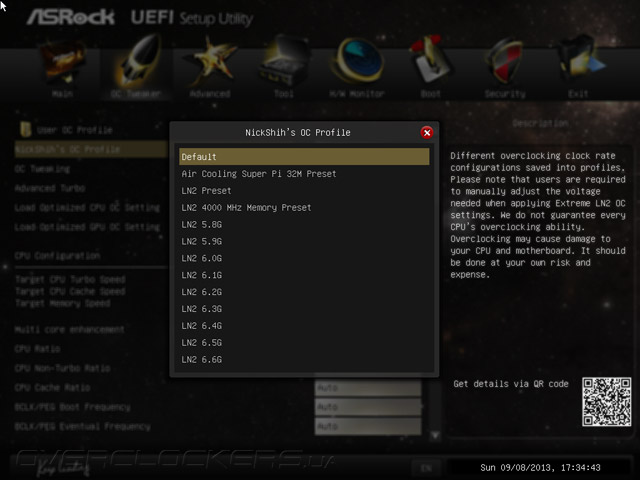 UEFI Setup ASRock Z87 OC Formula