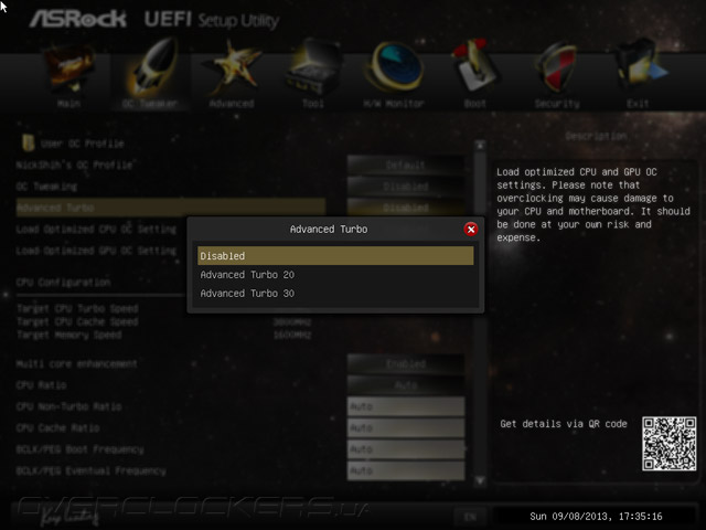 UEFI Setup ASRock Z87 OC Formula