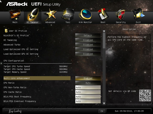 UEFI Setup ASRock Z87 OC Formula