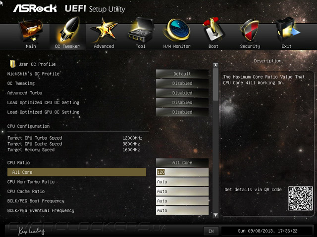 UEFI Setup ASRock Z87 OC Formula