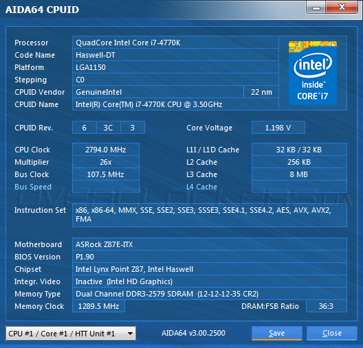 Разгон ASRock Z87E-ITX