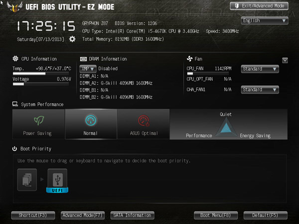 UEFI Setup ASUS Gryphon Z87
