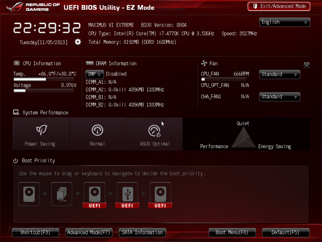 UEFI Setup ASUS Maximus VI Extreme