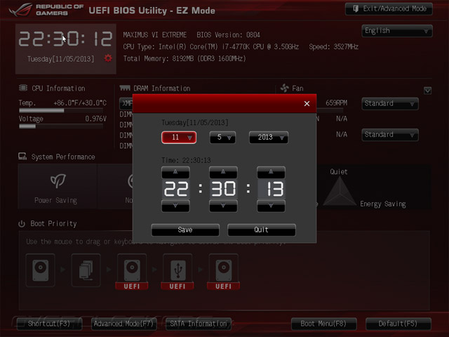 UEFI Setup ASUS Maximus VI Extreme