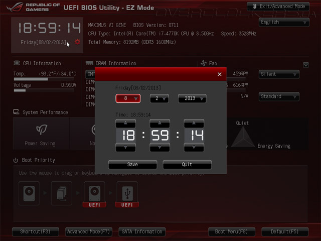 UEFI Setup ASUS Maximus VI Gene